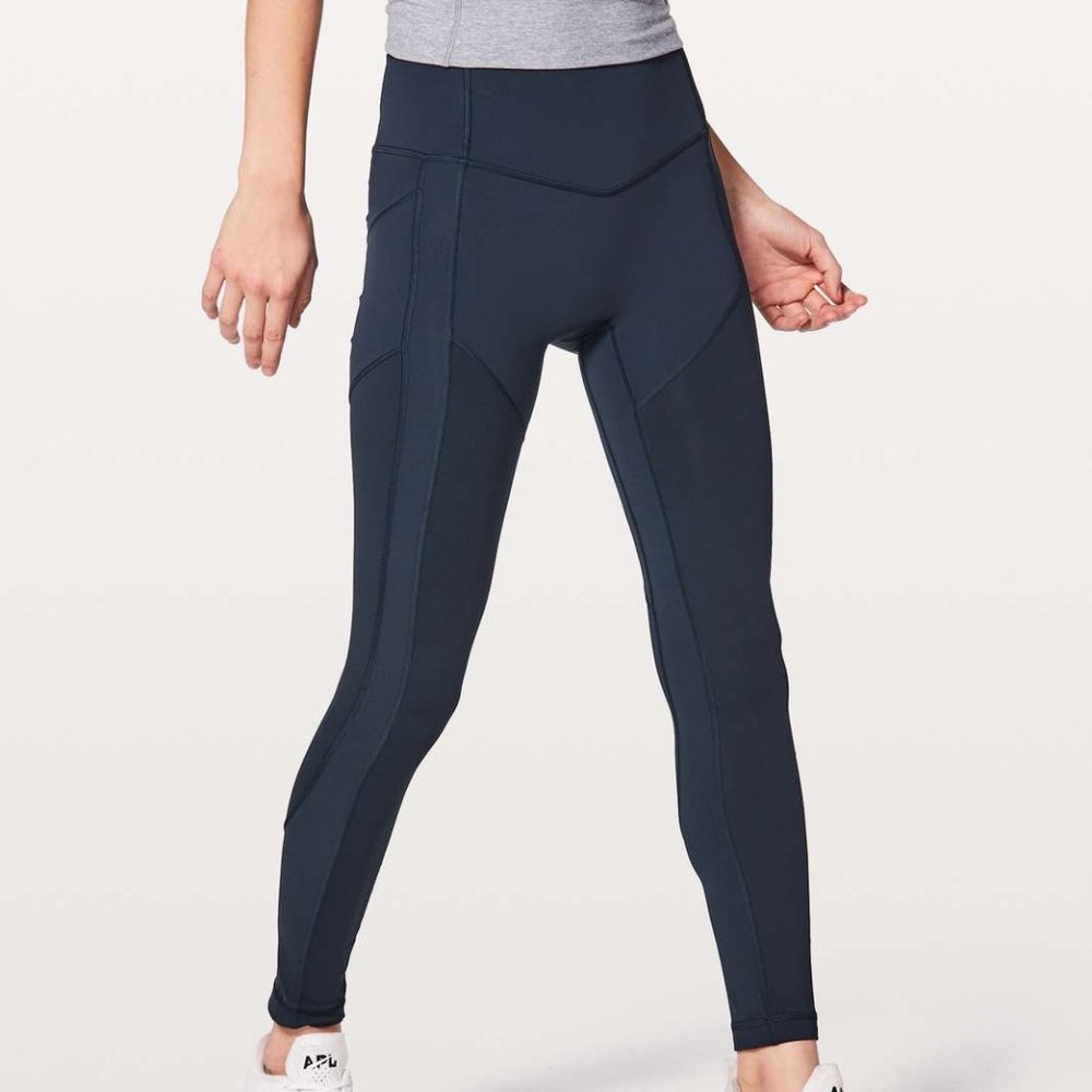 LULULEMON ALL THE RIGHT PLACES PANT IN NAVY WITH POCKETS